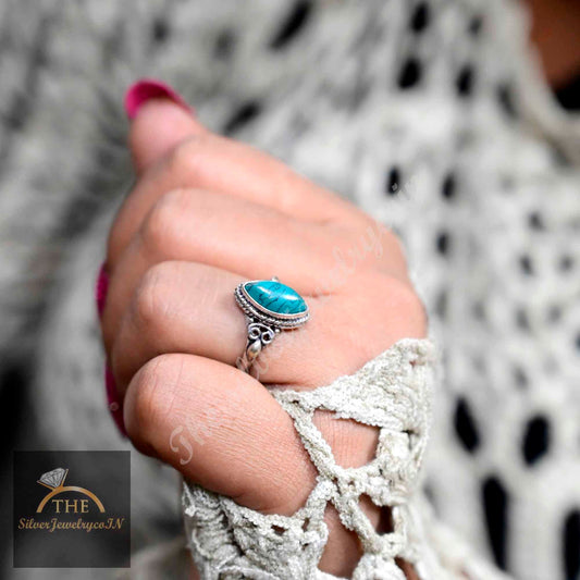 Turquoise Ring 925 Sterling Silver Everyday Ring Gift For Her Boho Ring  Marquise Turquoise Ring, Women Ring