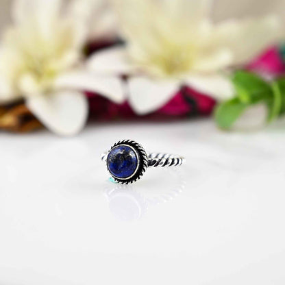Lapis Lazuli Ring - Silver Lapis Lazuli Ring - Silver Band Ring - Simple Ring - Blue Lapis Ring - Womens Ring- Mothers Day Gift