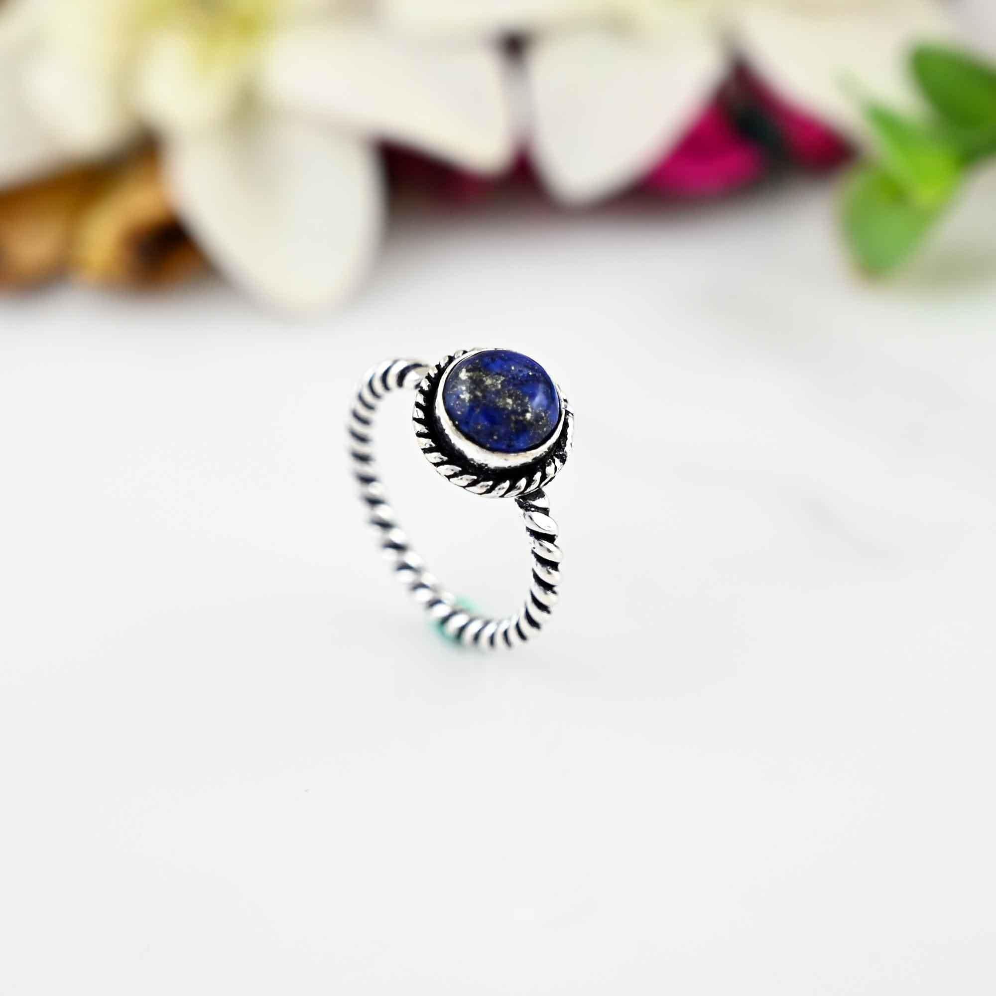 Lapis Lazuli Ring - Silver Lapis Lazuli Ring - Silver Band Ring - Simple Ring - Blue Lapis Ring - Womens Ring- Mothers Day Gift