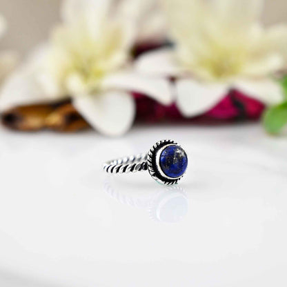 Lapis Lazuli Ring - Silver Lapis Lazuli Ring - Silver Band Ring - Simple Ring - Blue Lapis Ring - Womens Ring- Mothers Day Gift