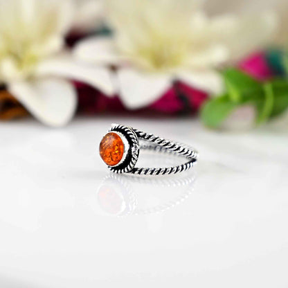 Natural Baltic Cognac Amber Ring, Gemstone Ring,Best Gift For Her, Amber Jewelry, 925 Sterling Silver Ring, Statement Jewelry,Statement Ring