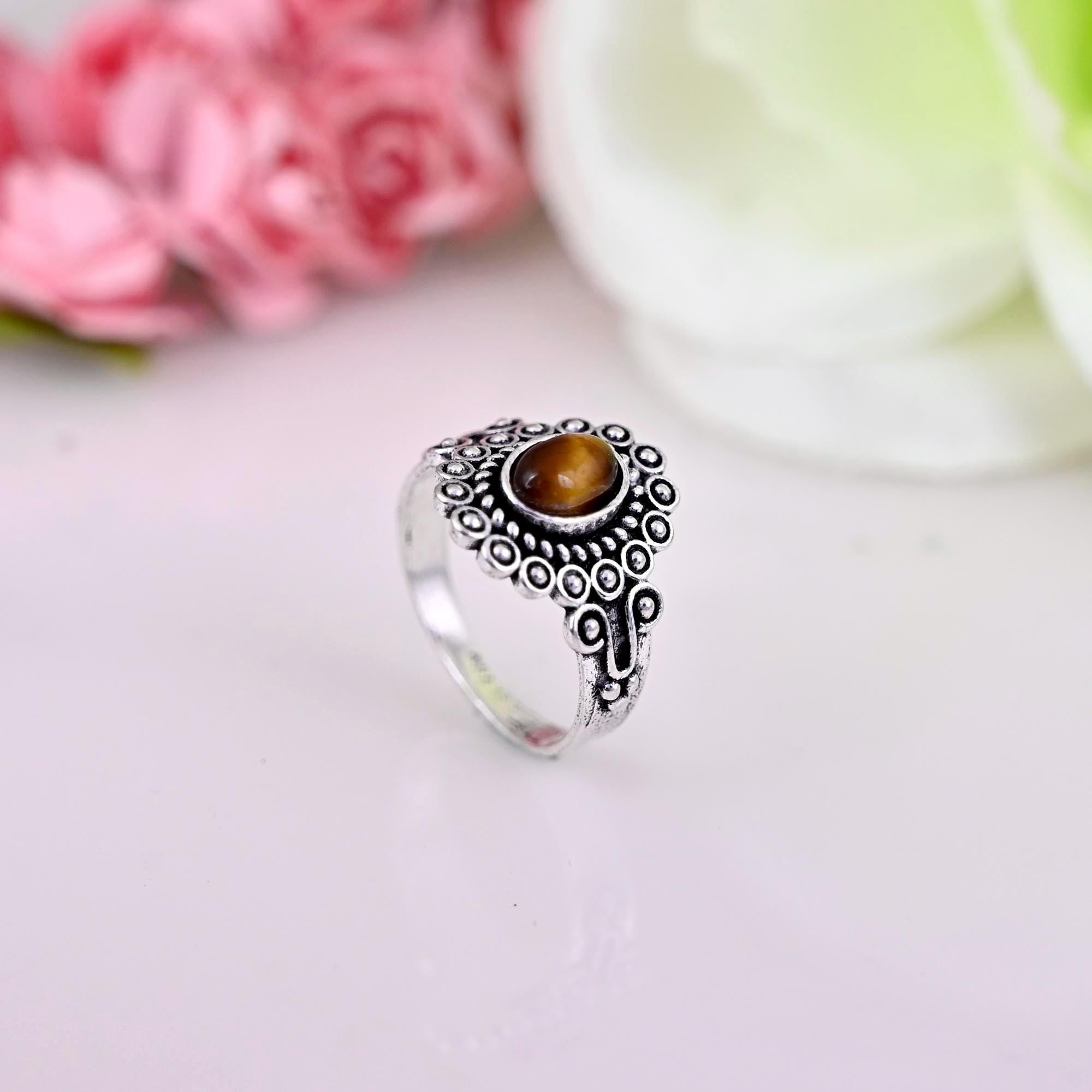 Dainty Tiger Eye Oval Stone Ring, Different Women Tiger Eye Rings, Unique Women Ring Jewelry, 925 Silver Rings, Everyday Ring, Jewelry Gifts