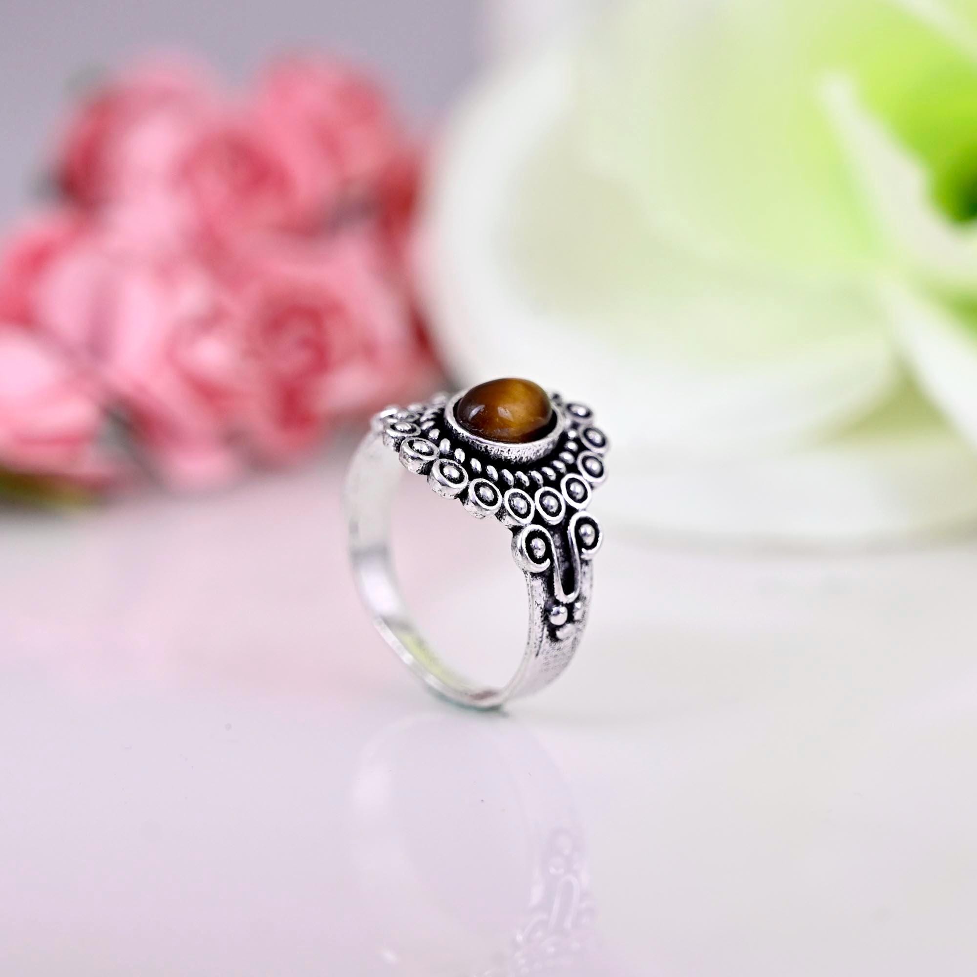 Dainty Tiger Eye Oval Stone Ring, Different Women Tiger Eye Rings, Unique Women Ring Jewelry, 925 Silver Rings, Everyday Ring, Jewelry Gifts