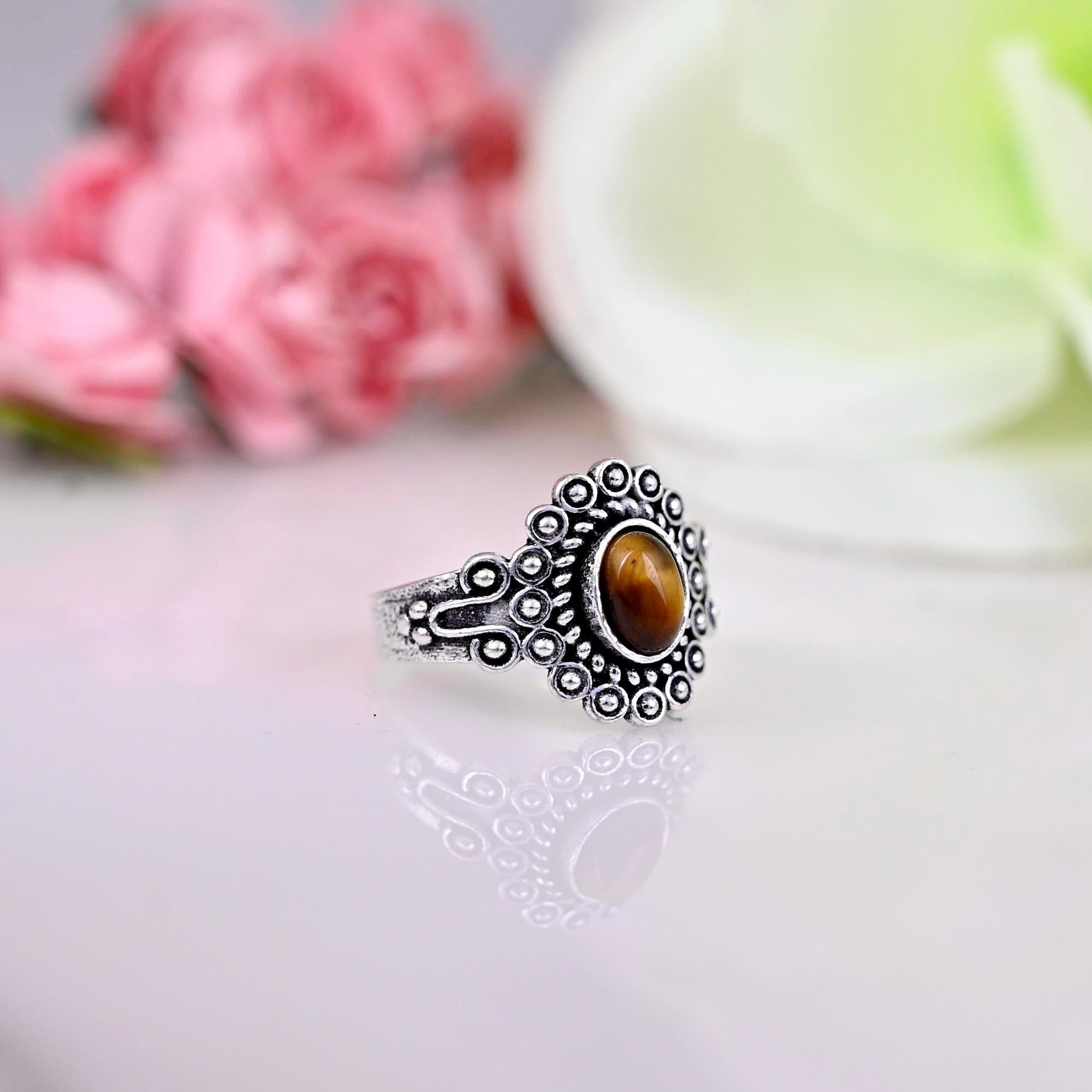Dainty Tiger Eye Oval Stone Ring, Different Women Tiger Eye Rings, Unique Women Ring Jewelry, 925 Silver Rings, Everyday Ring, Jewelry Gifts